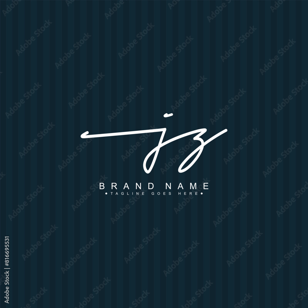 JZ Initial Letter Signature Logo Template - Handwritten Vector Logo Template JZ Initial Letter Signature Logo Template - Handwritten Vector Logo Template