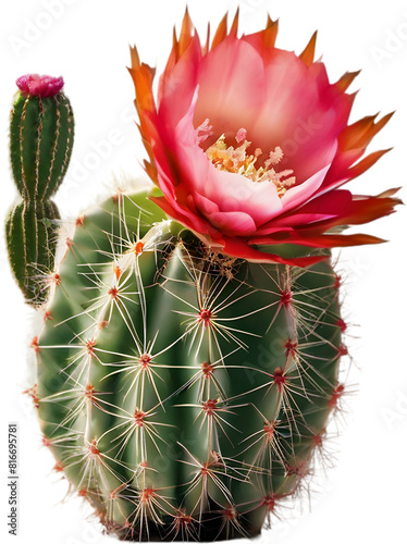 A vibrant cactus flower in full bloom. photo