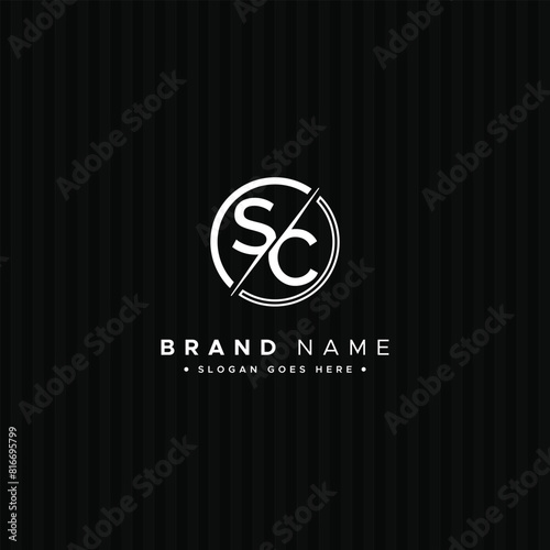 Abstract Letter SC Logo - Initial Monogram Template for Alphabet S and C