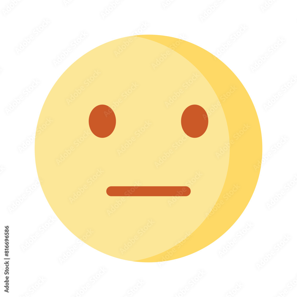 Fototapeta premium Expressionless, neutral emoji icon design, ready to use vector