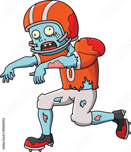 Zombie Athlete Cartoon Colored Clipart  photo