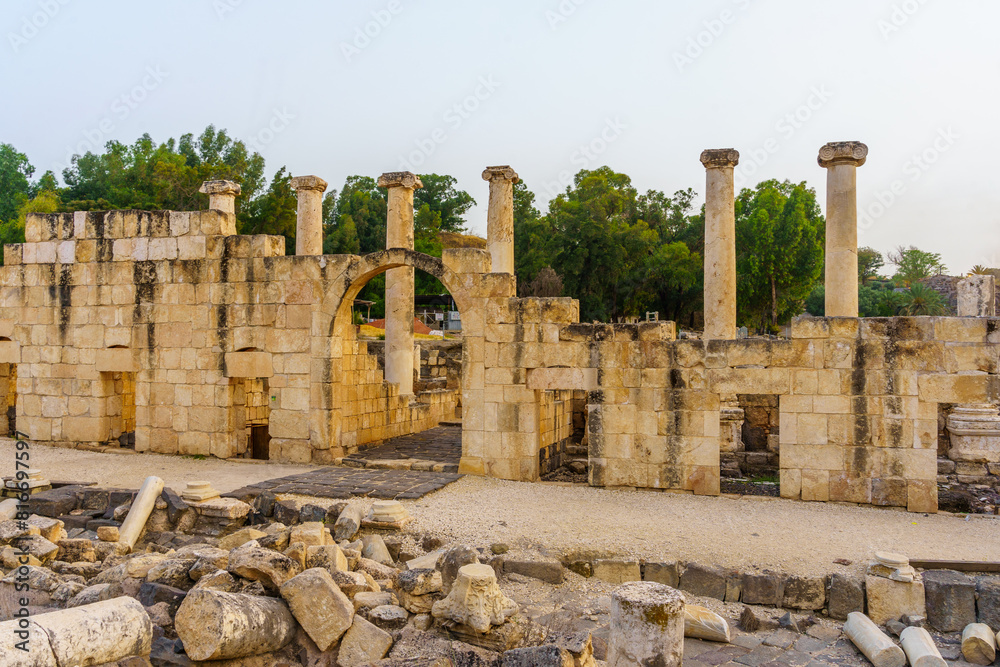 Sunset view of the ancient Roman-Byzantine city of Bet Shean