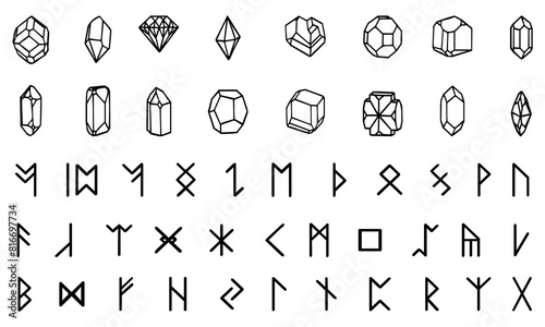Gem stone icon collection