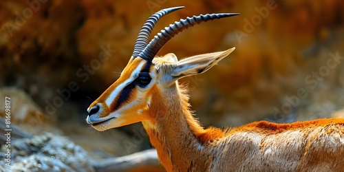 Close-up Image of a Thompson's Gazelle. Concept Thompson's Gazelle, Close-up Photography, African Wildlife, Endangered Species photo