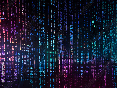 Wallpaper Mural A stream of binary code scrolls down a dark screen Torontodigital.ca