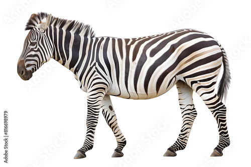 Walking Zebra - isolated on White Transparent Background  PNG 