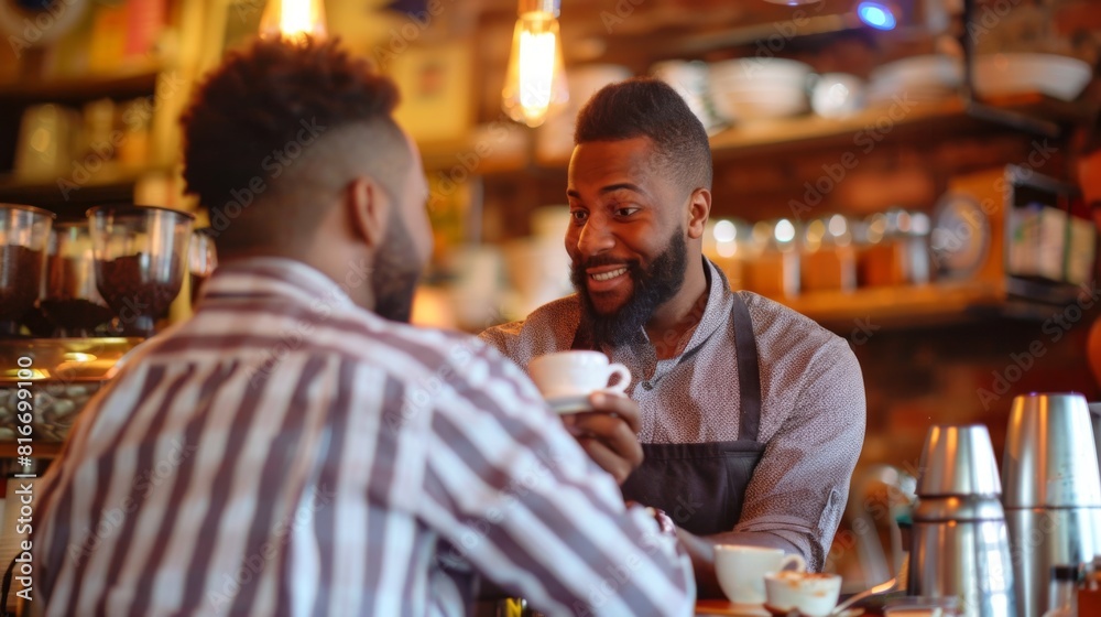 Friends Enjoying Coffee at Cafe