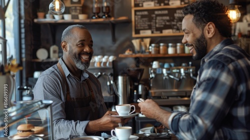 The Friendly Barista Serving Coffee