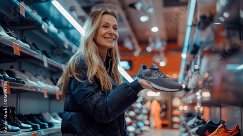 Woman Choosing New Sneakers