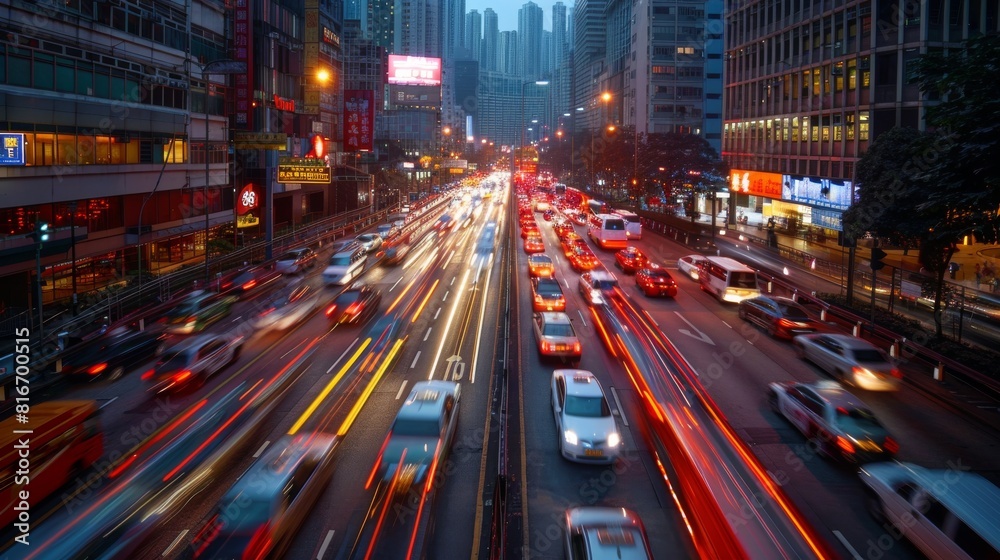 Dynamic Urban Rush: High-Speed City Traffic During Evening Rush Hour Dynamic Urban Rush: High-Speed City Traffic During Evening Rush Hour