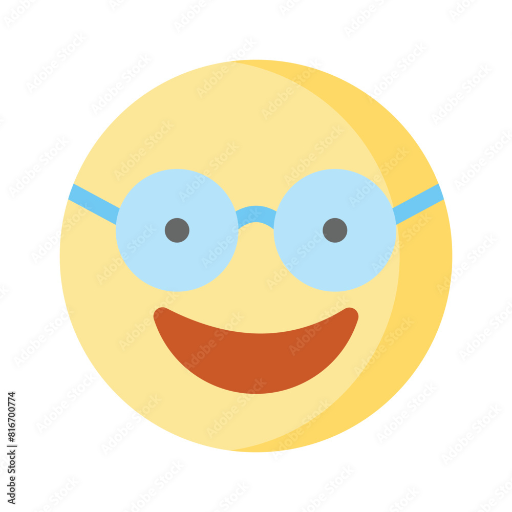 Fototapeta premium Nerd emoji icon design, ready for premium use vector