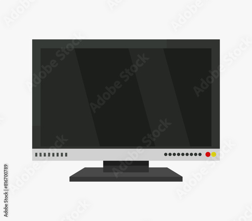 computer monitor, with a single screen sitting on a desk