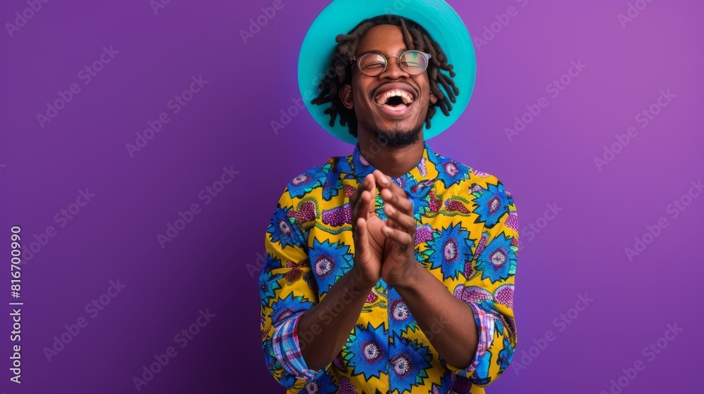 Joyful Man with Colorful Attire