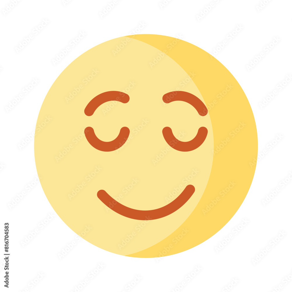 Calm face emoji icon, proud, cool expressions vector design Calm face emoji icon, proud, cool expressions vector design