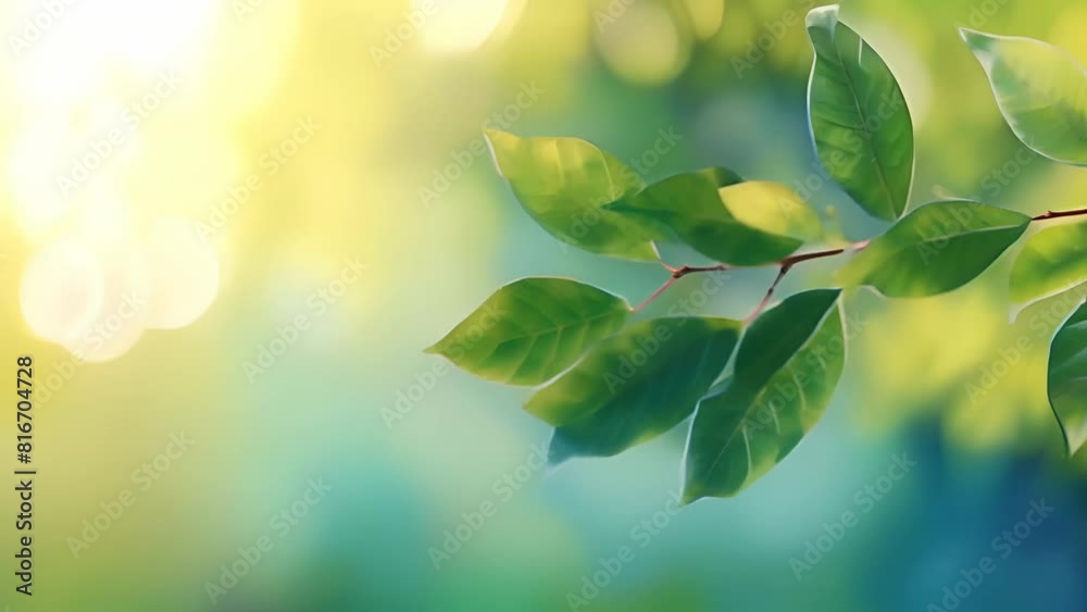 A branch with leaves with bokeh A branch with leaves with bokeh