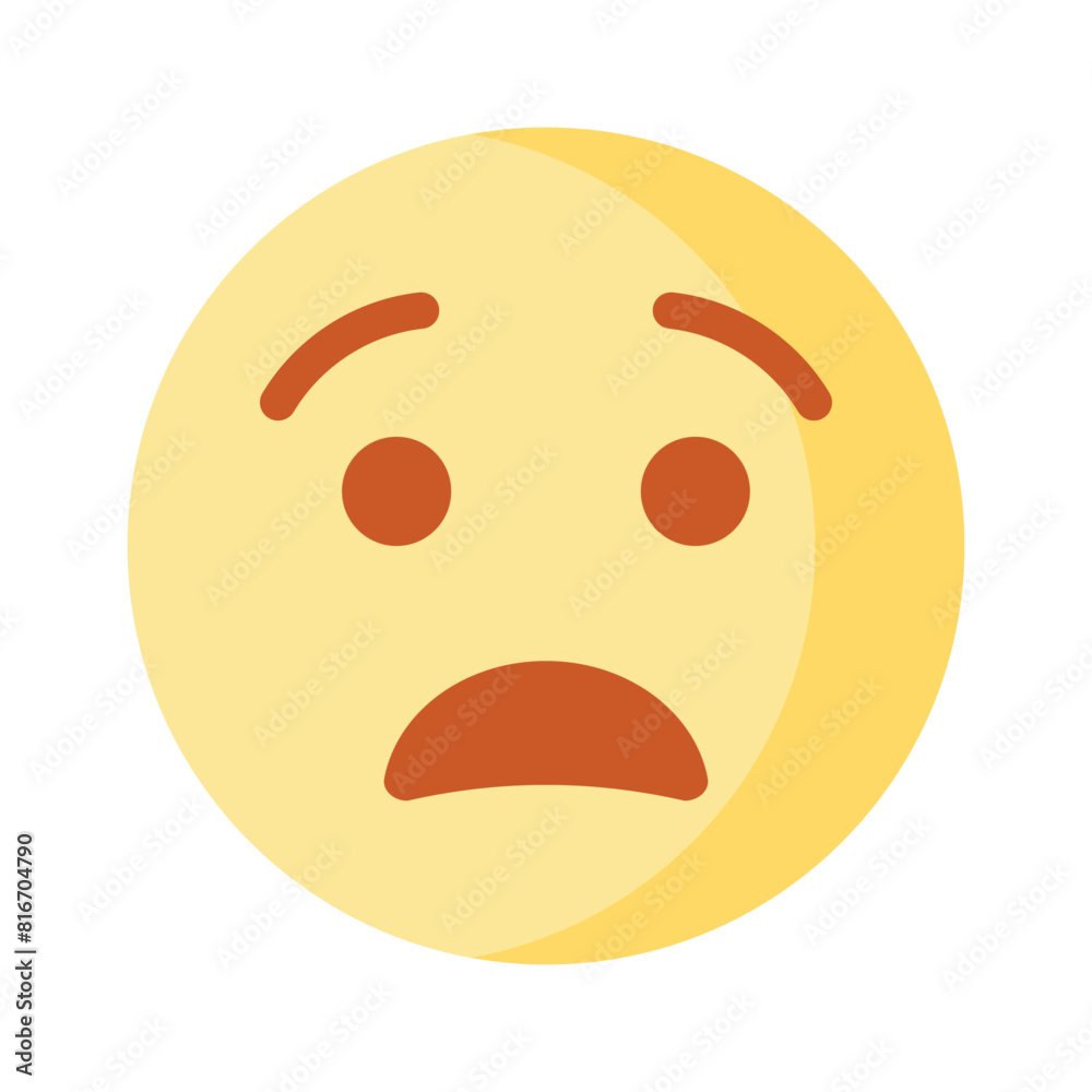 Worried emoji vector design, premium icon isolated on white background Worried emoji vector design, premium icon isolated on white background