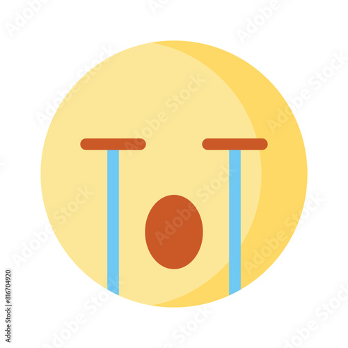 Get this amazing crying emoji vector design, customizable vector
