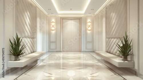 Entrance hallway of modern luxury living room 