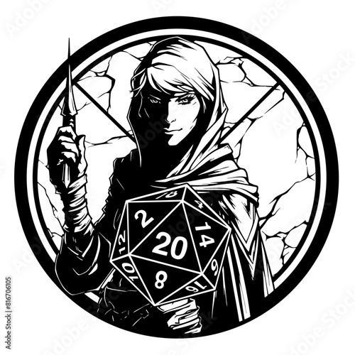 Shadow Mistress: Embrace the Female Rogue's Insignia - Navigate Dungeons & Dragons with Cunning Stealth and Intriguing Deception
