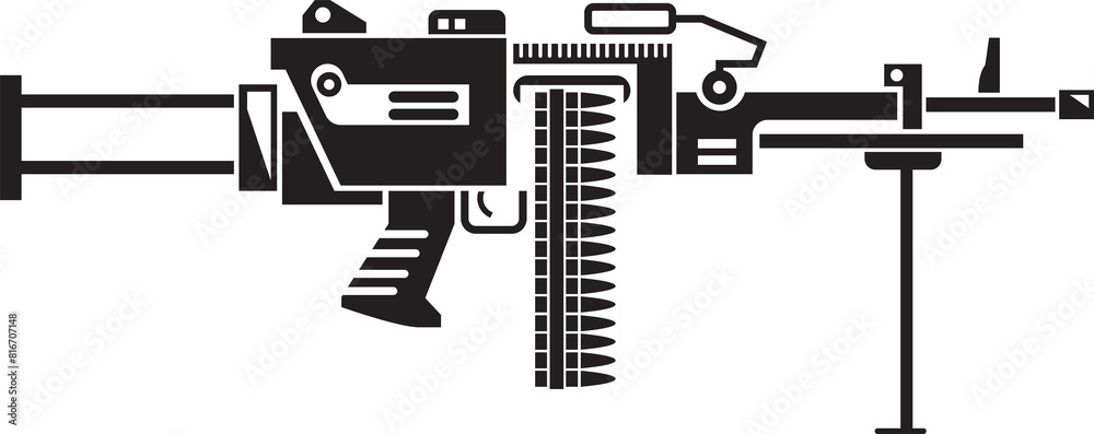 Submachine Gun Glyph Icon Submachine Gun Glyph Icon