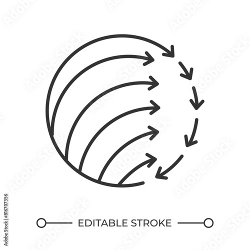 Extreme programming linear icon. Flowchart icon. Agile software development. Planning loop. Process optimization. Thin line illustration. Contour symbol. Vector outline drawing. Editable stroke