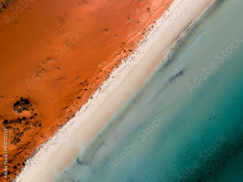 Stunning aerial view of Shark Bay, Western Australia.