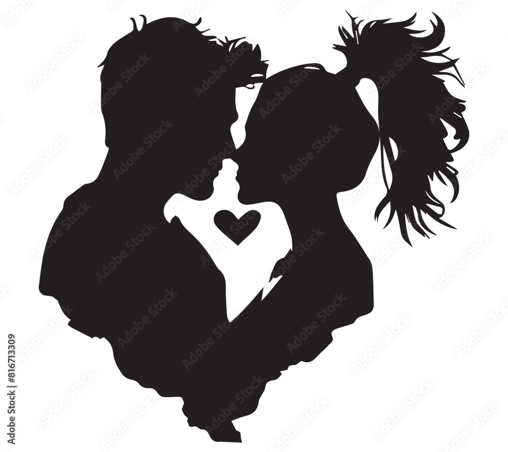 silhouette Couple Valentine's day design silhouette Couple Valentine's day design