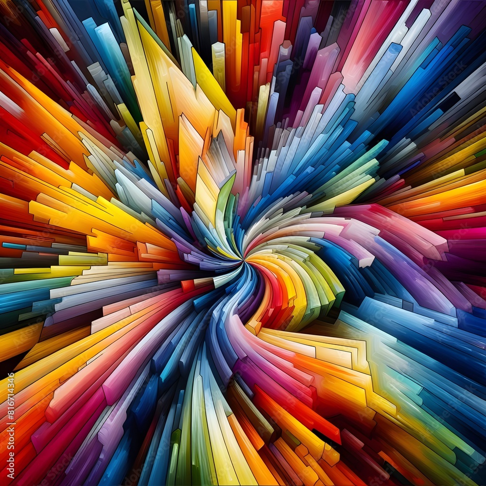 Vibrant Vertex abstract colorful shapes swirling and converging in a radiant display Vibrant Vertex abstract colorful shapes swirling and converging in a radiant display