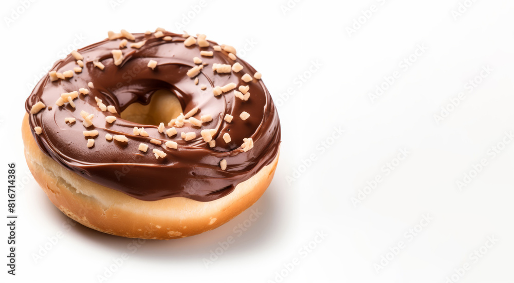 Bagel with chocolate spread/butter isolated on a white background, studio lighting Bagel with chocolate spread/butter isolated on a white background, studio lighting