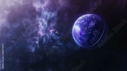 space shot of a blue violet planet © Werckmeister