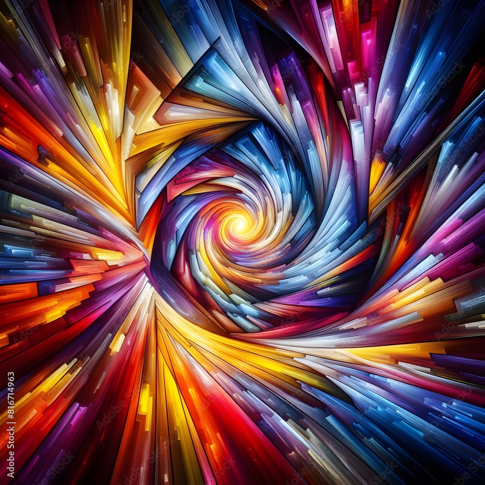 Vibrant Vertex abstract colorful shapes swirling and converging in a radiant display Vibrant Vertex abstract colorful shapes swirling and converging in a radiant display