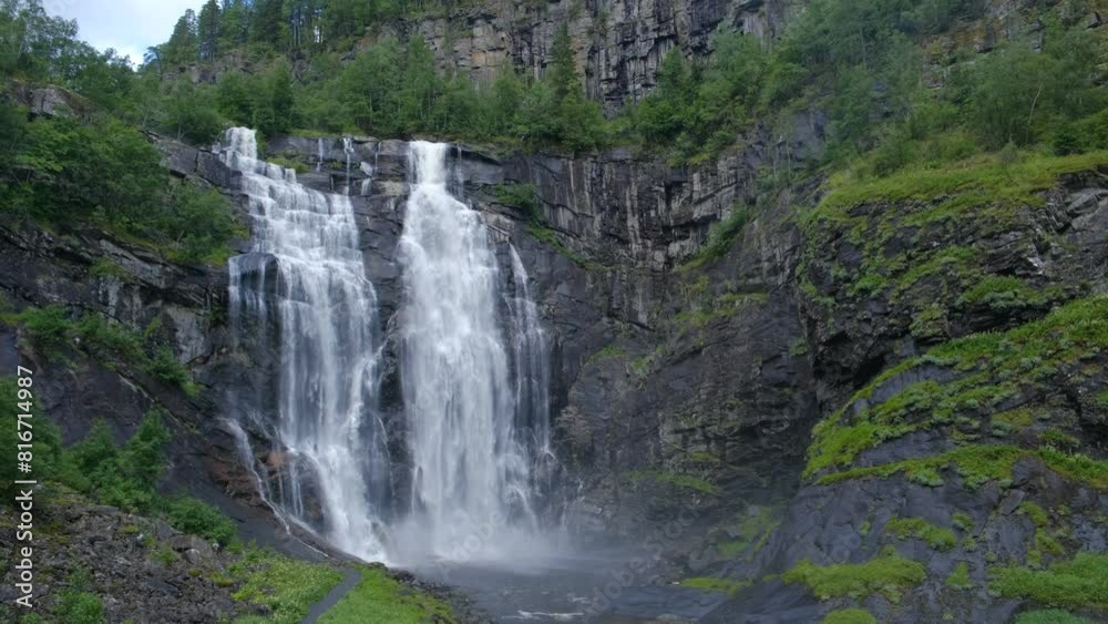 waterfall in the mountains in Norway waterfall in the mountains in Norway