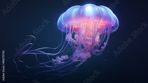 colorful neon jellyfish ocean