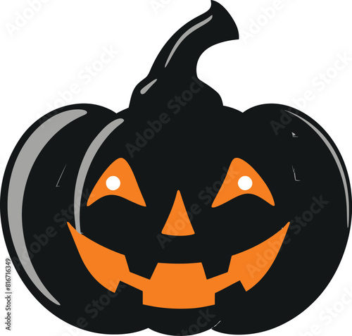 Halloween Pumpkin Flat Icon Illustrator Artwork