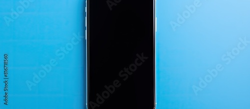 Top view of a phone on a bl...
