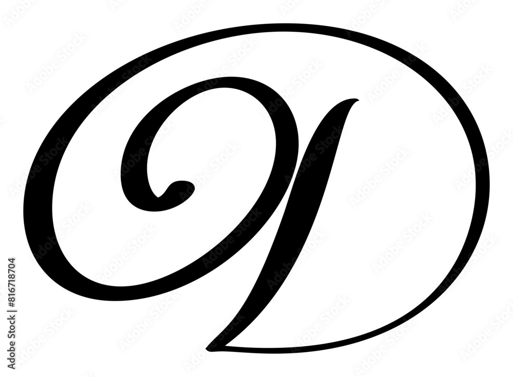 Vector calligraphy hand drawn letter D. Script font logo icon. Handwritten brush style Vector calligraphy hand drawn letter D. Script font logo icon. Handwritten brush style
