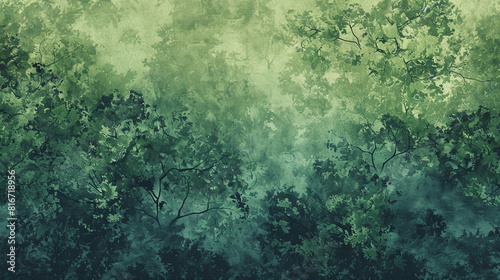 Forest Canopy Gradient A gradient inspired by the lush green hues of a forest canopy with varying shades of emerald moss and leafy greens blending together to create a sense of depth and tranquility.