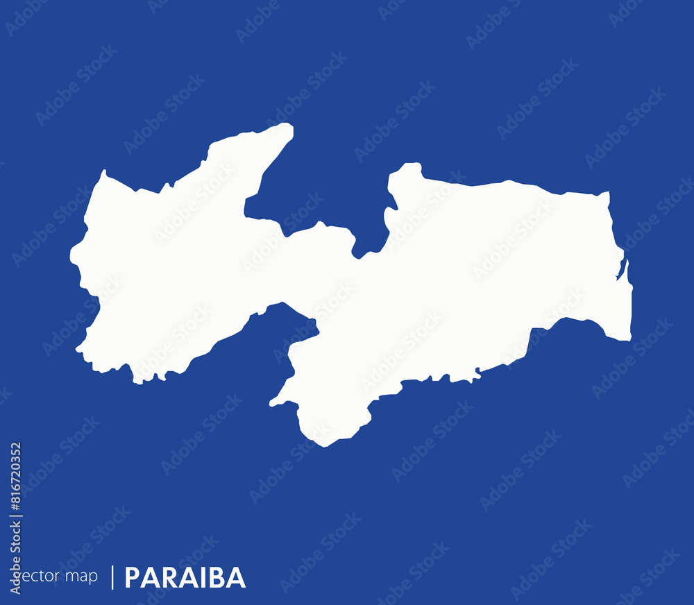 Fototapeta premium Paraíba state map. Federative unit of Brazil. Vector map for any needs.