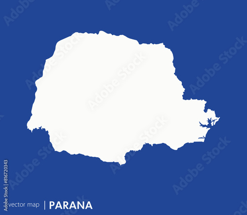 Paraná state map. Federative unit of Brazil. Vector map for any needs.	
