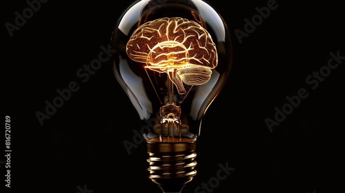 A light bulb, with a brain-shaped core