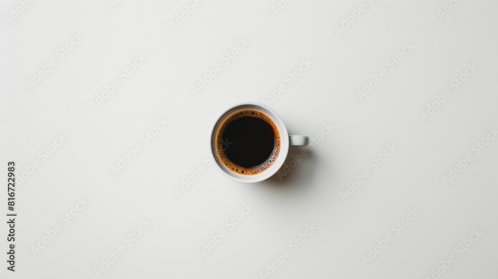top view of a glass of coffee on white background
top view of a glass of coffee on white background
