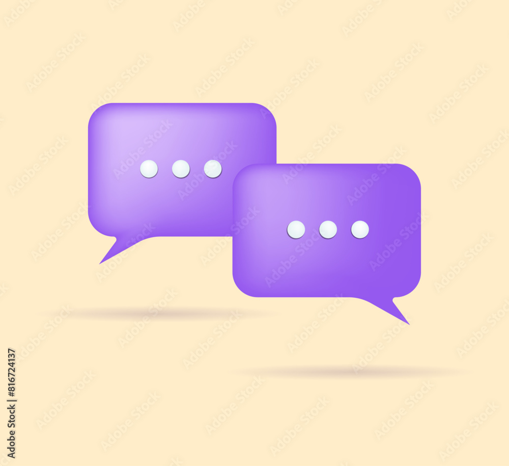 Vector 3d speech bubbles for text. speech bubbles in cartoon style. Vector 3d speech bubbles for text. speech bubbles in cartoon style.
