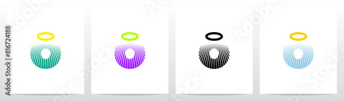 Angel Halo Circle Holy Ring on Letter Initial Logo Design O