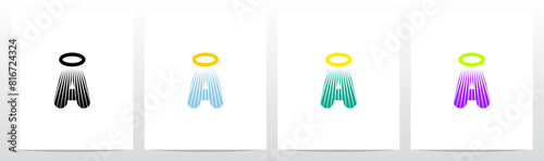 Angel Halo Circle Holy Ring on Letter Initial Logo Design A
