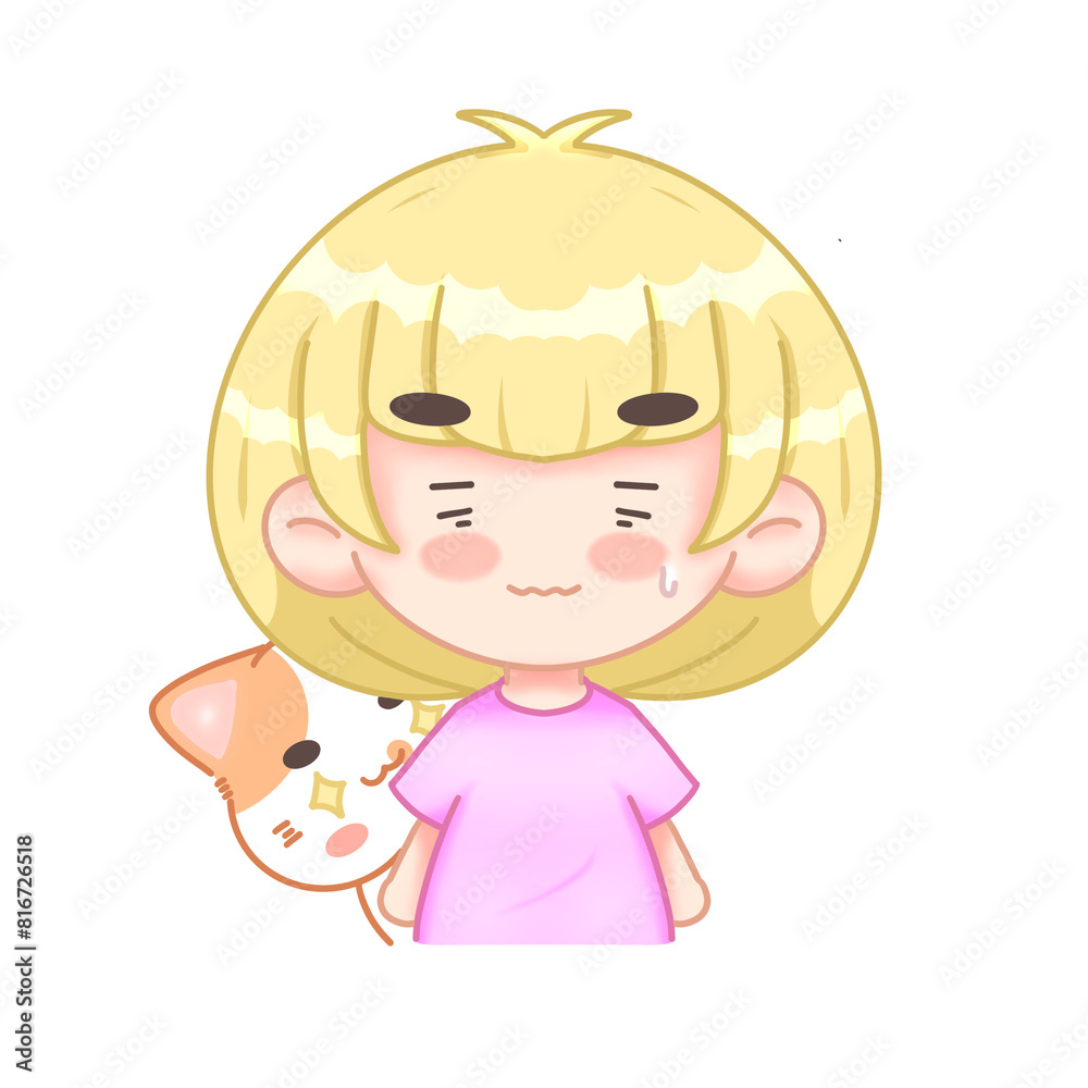 The girl with the orange cat The girl with the orange cat