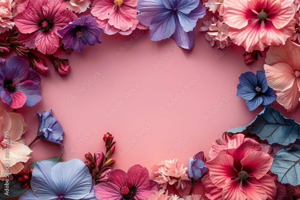 frame of some flowers in the corner 