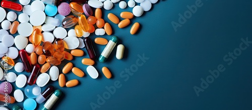 Top view of various medicin...
