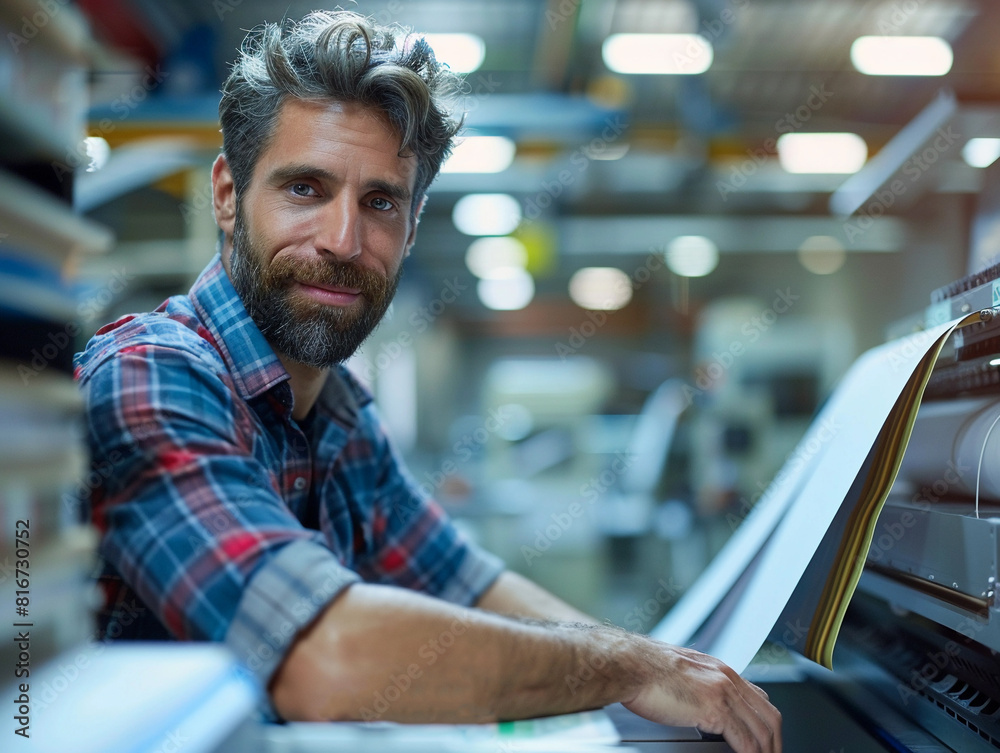 Man in Printing Facility