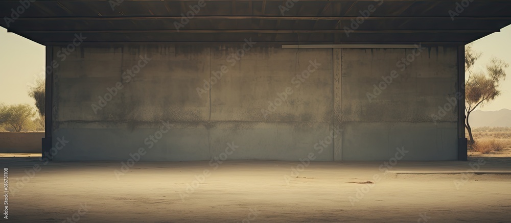 A vacant space with copy space image in front of a vintage style structure A vacant space with copy space image in front of a vintage style structure