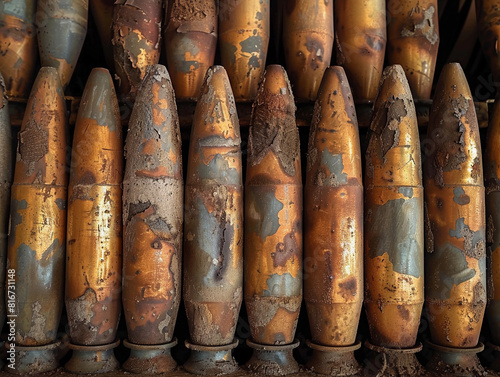 lose-Up of Artillery Shells